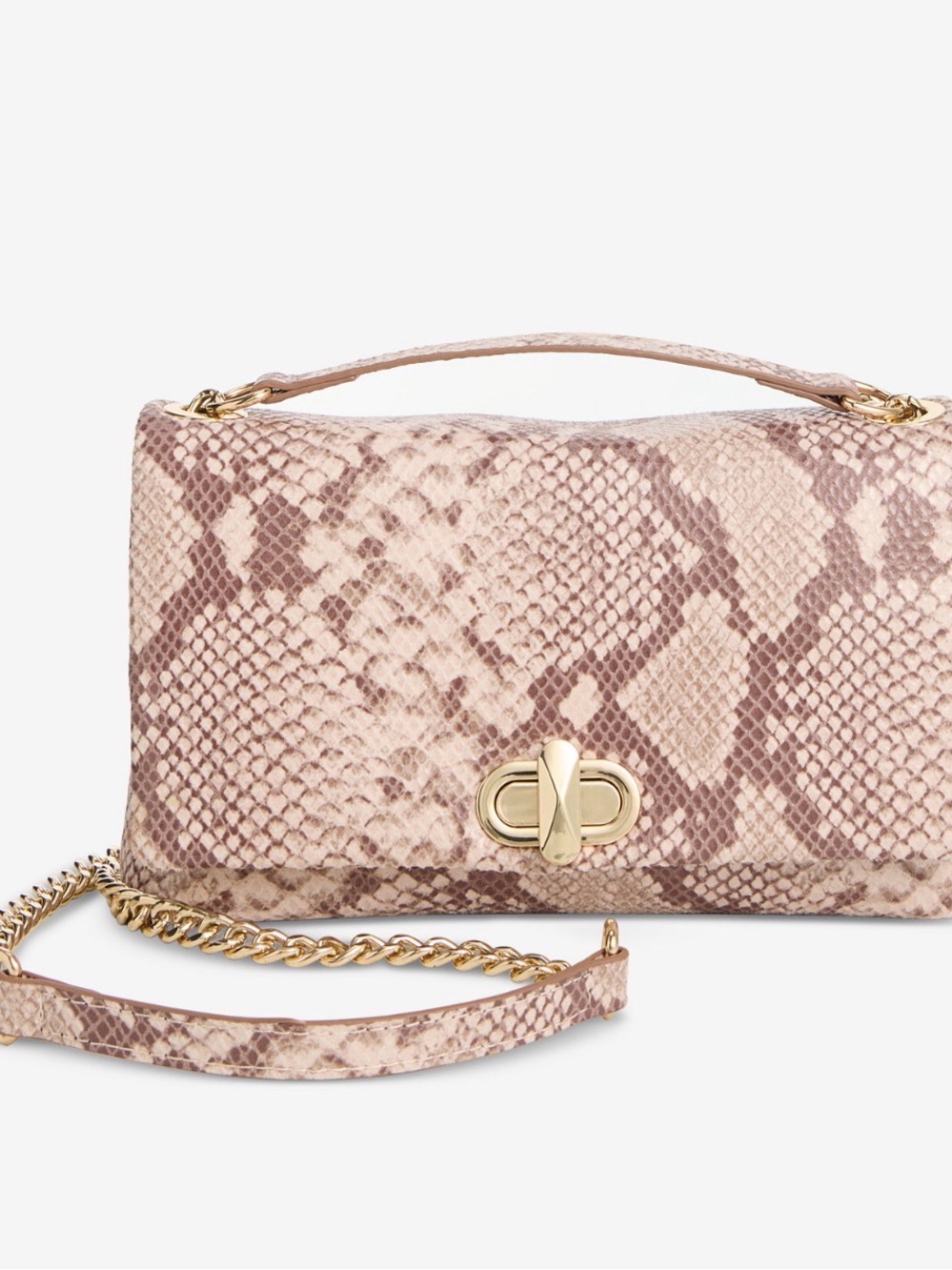 INC International Concepts Snake-Print Crossbody in Blush Taupe and wallet